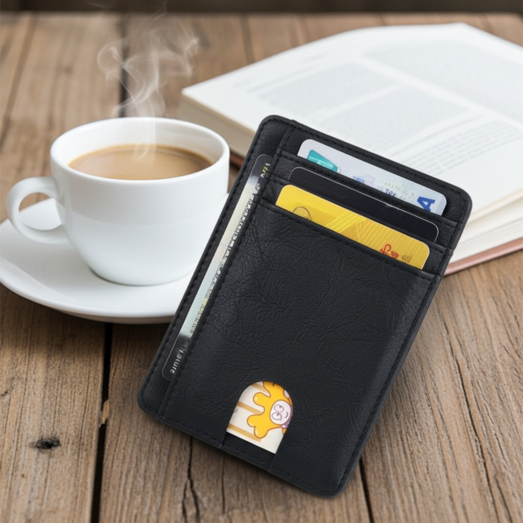 Men's Slim RFID Blocking Leather Wallet – Front Pocket Card Holder