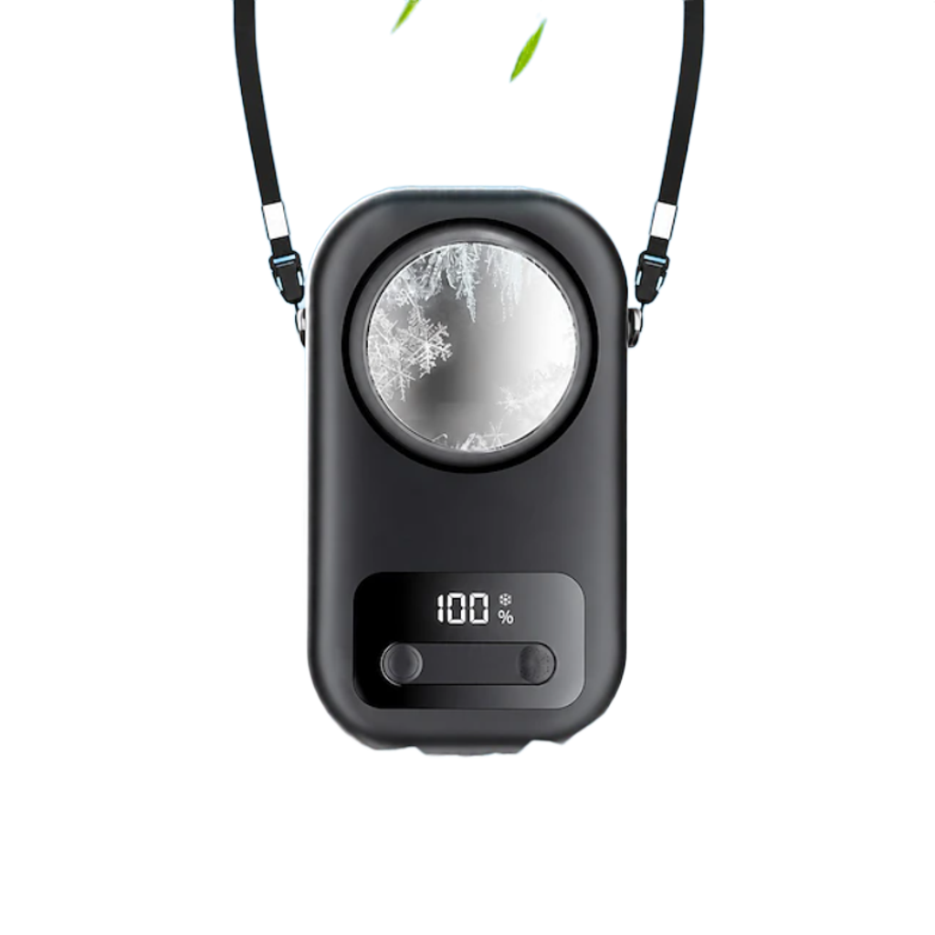Wearable Neck Fan with Ice Cooling – USB Rechargeable, 5 Speeds, 3000mAh